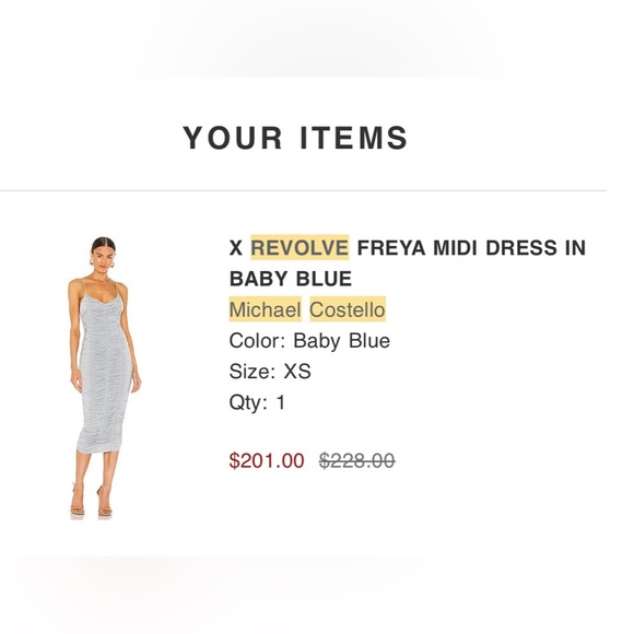 Revolve Freya Midi Dress in Baby Blue - XS - Picture 5 of 5